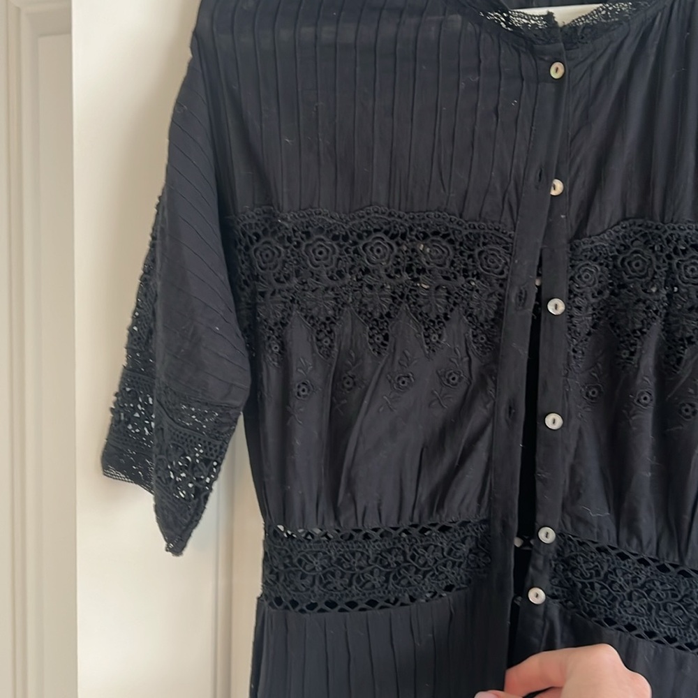 LoveShackFancy Black Lace Maxi Dress - Picture 2 of 3